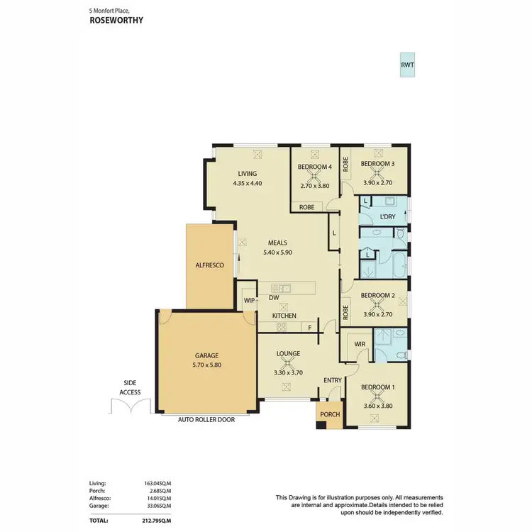 Floorplan of Homely house listing, 5 Monfort Place, Roseworthy SA 5371
