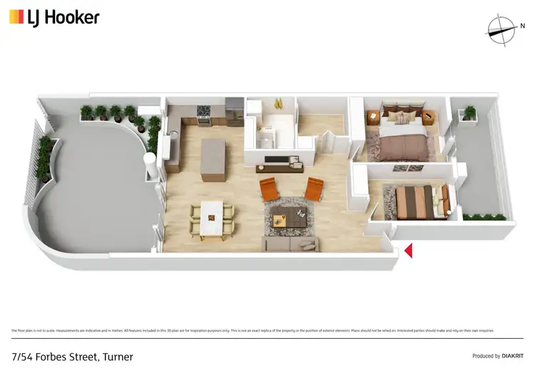 Floorplan of Homely townhouse listing, 7/54 Forbes Street, Turner ACT 2612