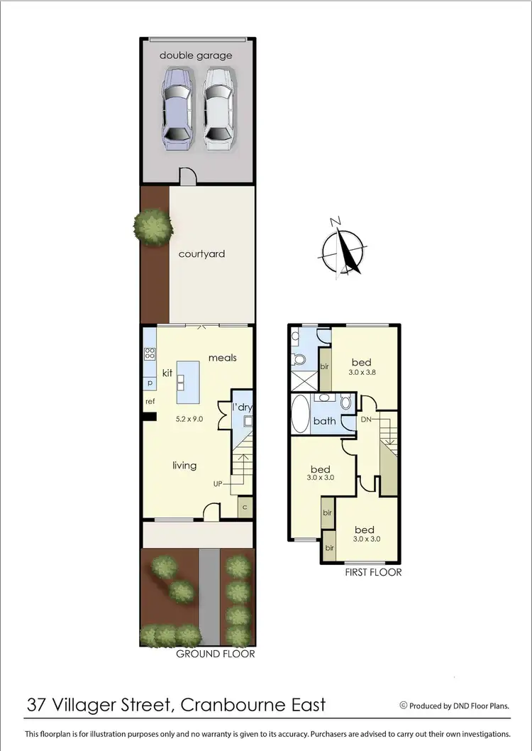 Floorplan of Homely townhouse listing, 37 Villagers Street, Cranbourne East VIC 3977