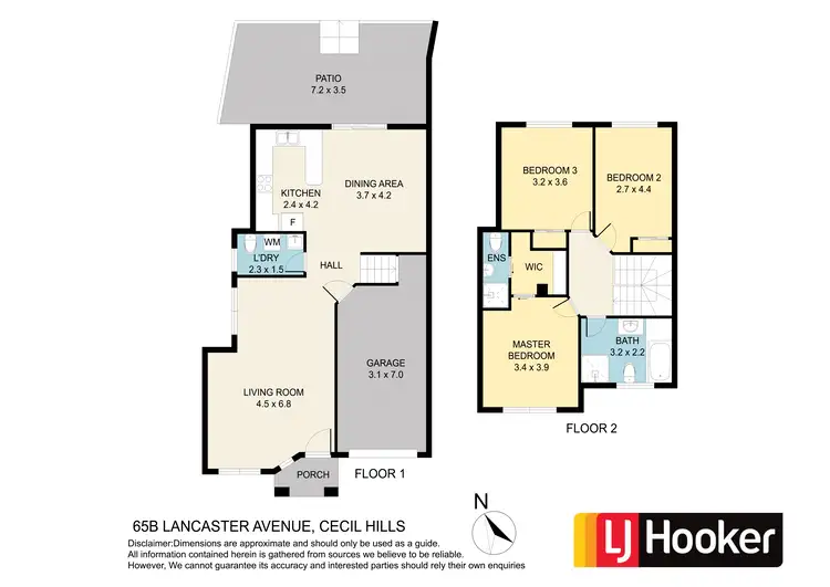 Floorplan of Homely semi-detached listing, 65B Lancaster Avenue, Cecil Hills NSW 2171