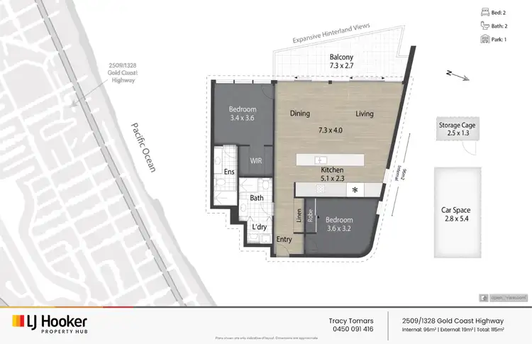 Floorplan of Homely apartment listing, 2509/1328 Gold Coast Highway, Palm Beach QLD 4221