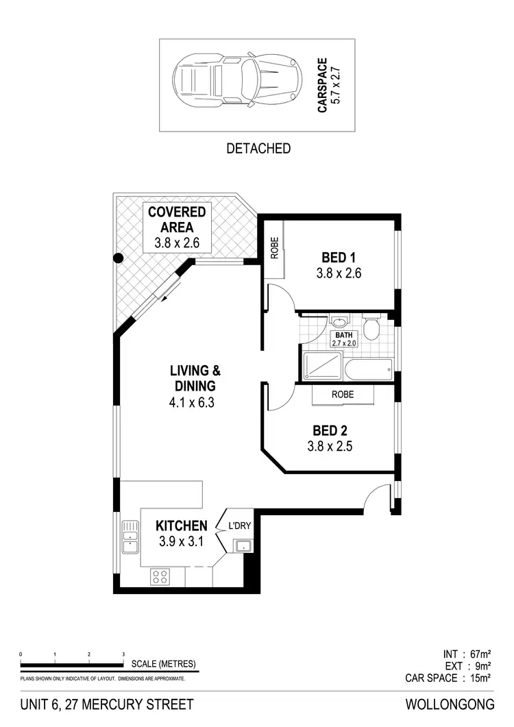 Floorplan of Homely apartment listing, 6/27 Mercury Street, Wollongong NSW 2500