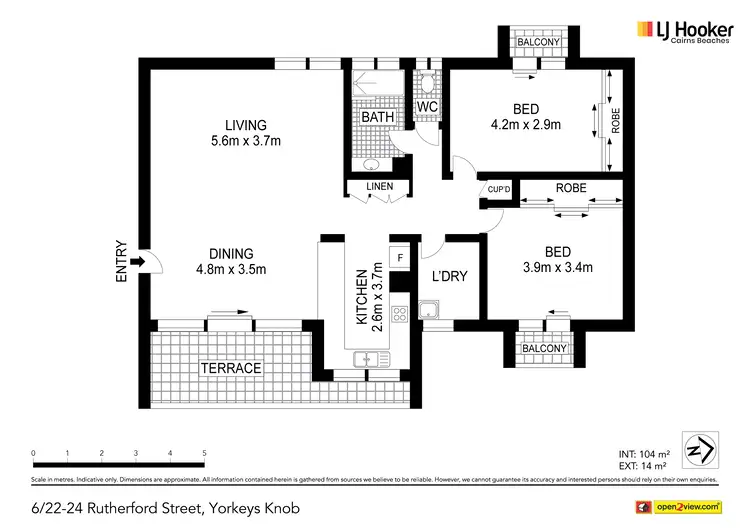Floorplan of Homely apartment listing, 6/22-24 Rutherford Street, Yorkeys Knob QLD 4878
