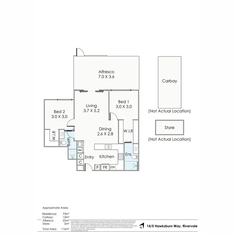 Floorplan of Homely apartment listing, 14/5 Hawksburn Road, Rivervale WA 6103