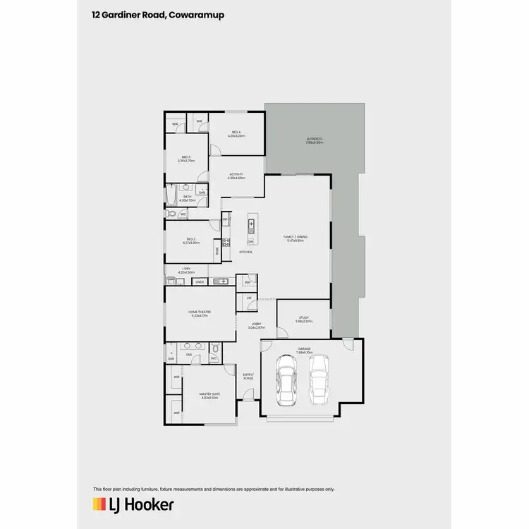 Floorplan of Homely rural property listing, 12 Gardiner Road, Cowaramup WA 6284