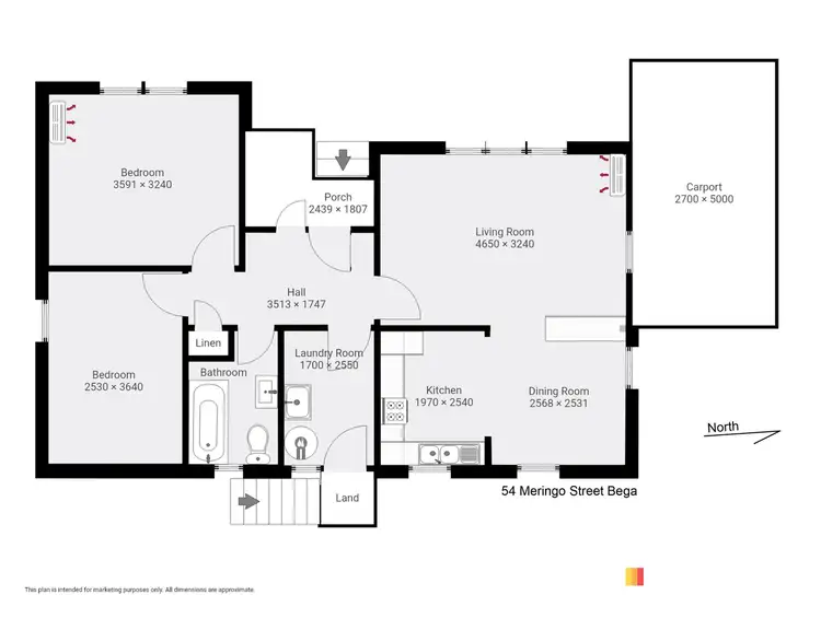 Floorplan of Homely house listing, 54 Meringo Street, Bega NSW 2550