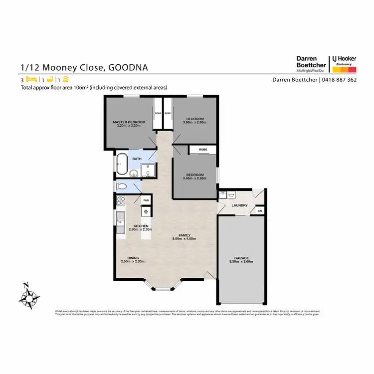 Floorplan of Homely unit listing, 1/12 Mooney Close, Goodna QLD 4300