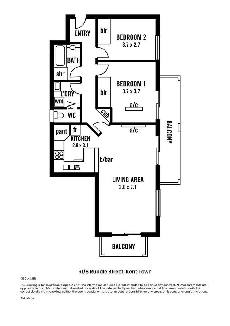 Floorplan of Homely unit listing, 61/8 Rundle Street, Kent Town SA 5067