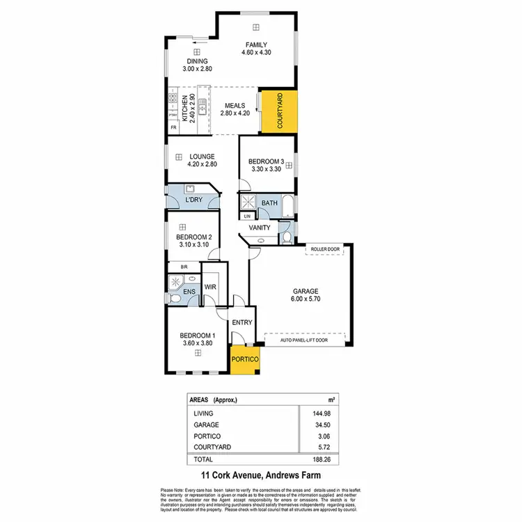 Floorplan of Homely house listing, 11 Cork Avenue, Andrews Farm SA 5114