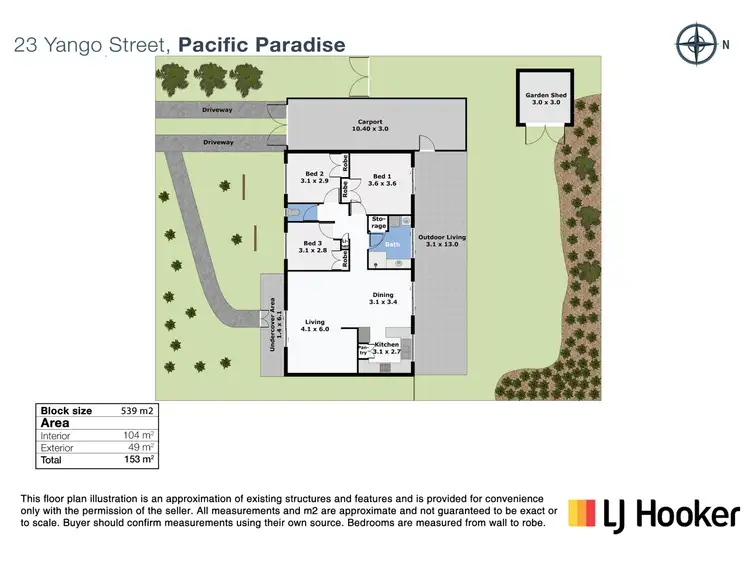 Floorplan of Homely house listing, 23 Yango Street, Pacific Paradise QLD 4564