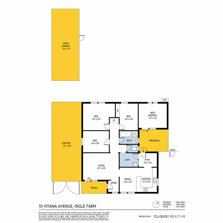 Floorplan of Homely house listing, 10 Vitana Avenue, Ingle Farm SA 5098