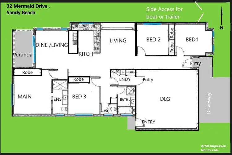 Floorplan of Homely house listing, 32 Mermaid Drive, Sandy Beach NSW 2456