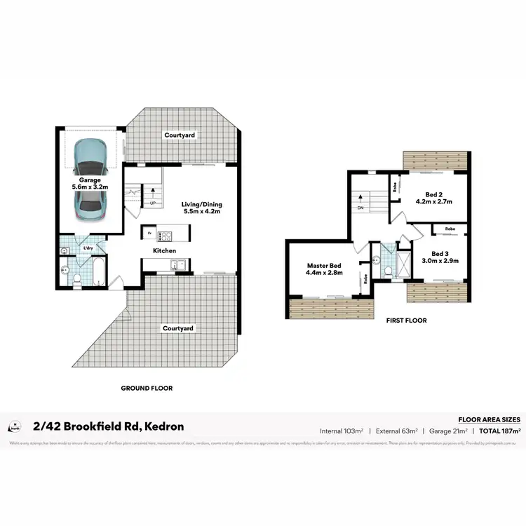 Floorplan of Homely townhouse listing, 2/42 Brookfield Road, Kedron QLD 4031