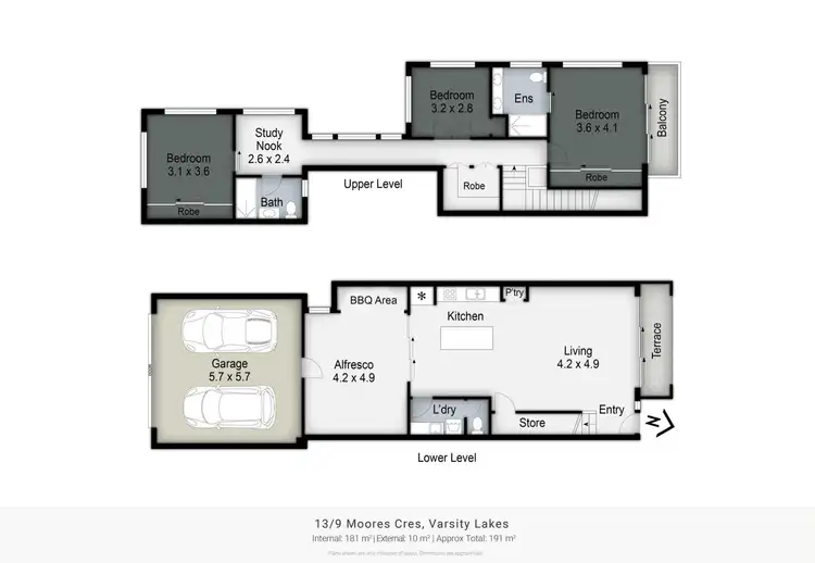 Floorplan of Homely townhouse listing, 13/9 Moores Crescent, Varsity Lakes QLD 4227