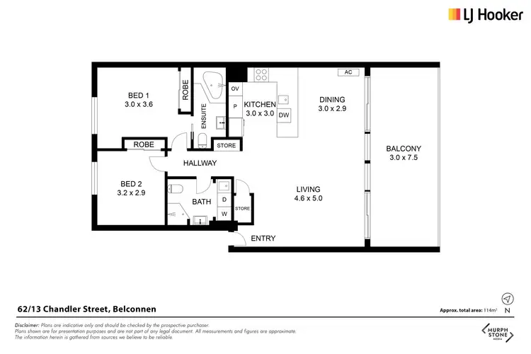 Floorplan of Homely unit listing, 62/13 Chandler Street, Belconnen ACT 2617