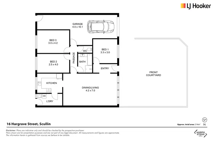 Floorplan of Homely townhouse listing, 16 Hargrave Street, Scullin ACT 2614