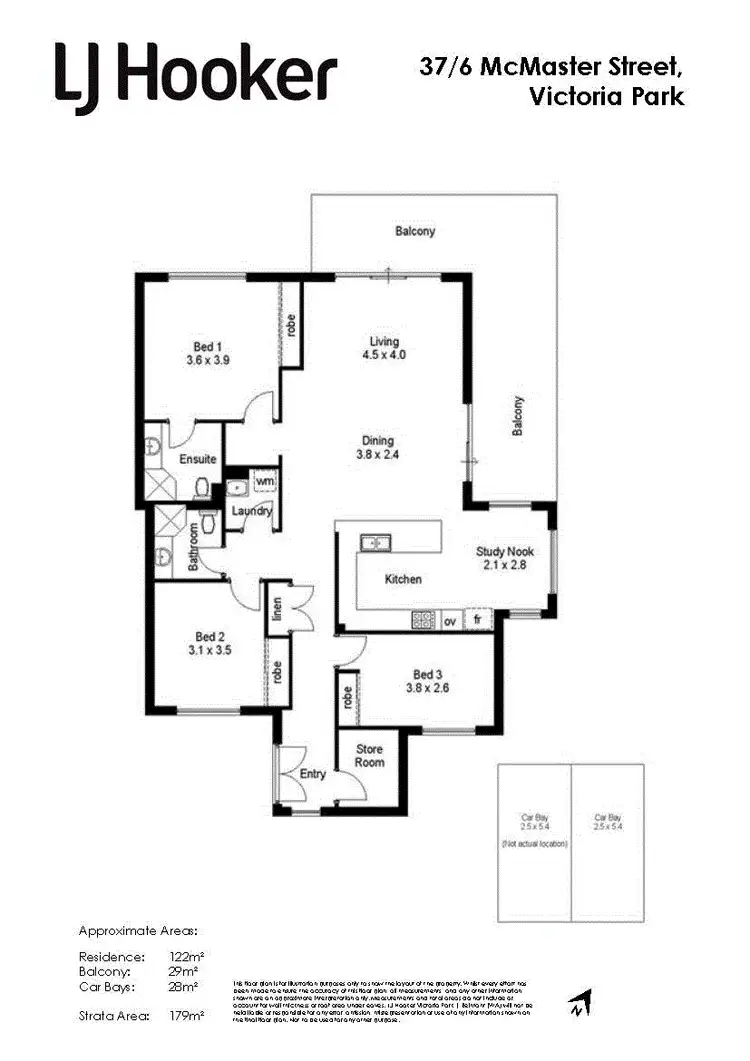 Floorplan of Homely apartment listing, 37/6 McMaster Street, Victoria Park WA 6100