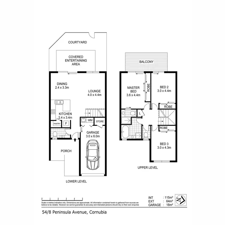 Floorplan of Homely townhouse listing, 54/8 Peninsula Avenue, Cornubia QLD 4130