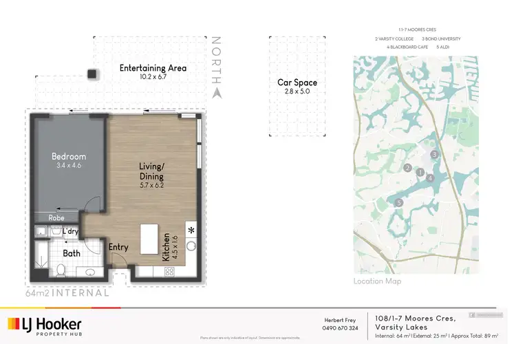 Floorplan of Homely apartment listing, 108/1-7 Moores Crescent, Varsity Lakes QLD 4227