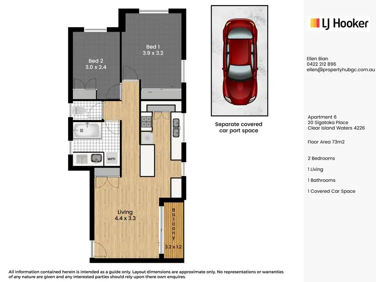 Floorplan of Homely apartment listing, 6/20 Sigatoka Place, Clear Island Waters QLD 4226