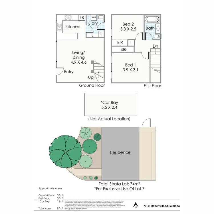 Floorplan of Homely townhouse listing, 7/161 Roberts Road, Subiaco WA 6008