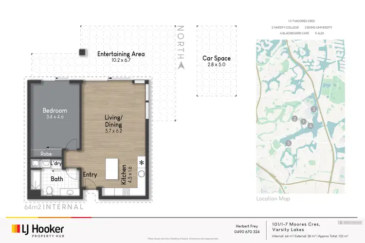 Floorplan of Homely apartment listing, 101/1-7 Moores Crescent, Varsity Lakes QLD 4227