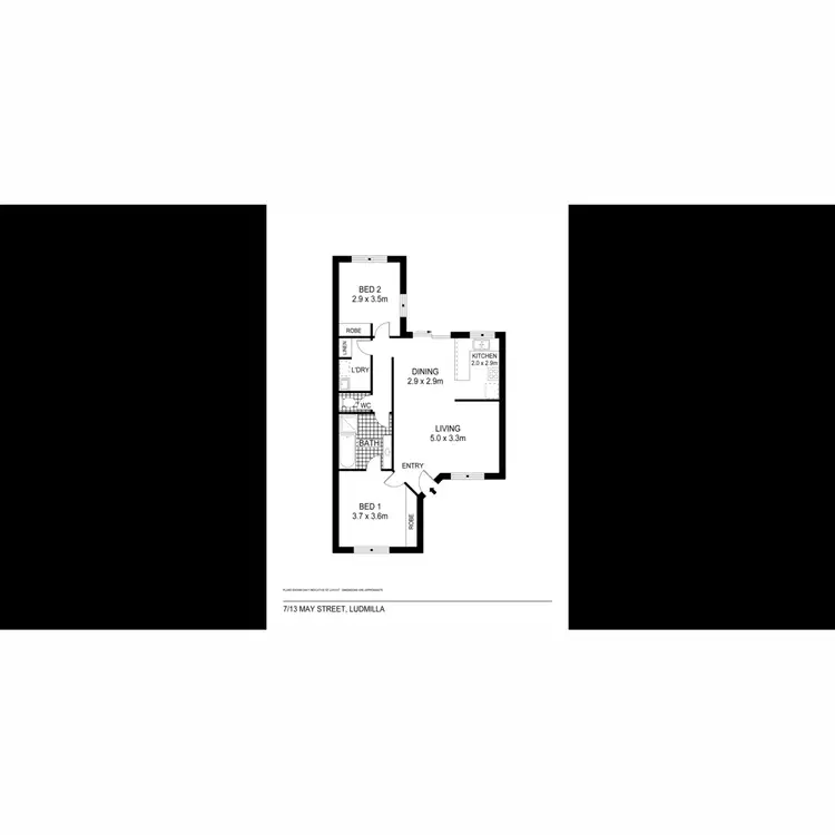 Floorplan of Homely unit listing, 7/13 May Street, Ludmilla NT 820