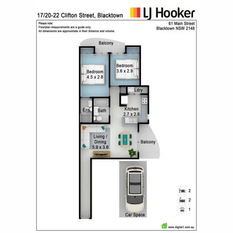 Floorplan of Homely unit listing, 17/20-22 Clifton Street, Blacktown NSW 2148