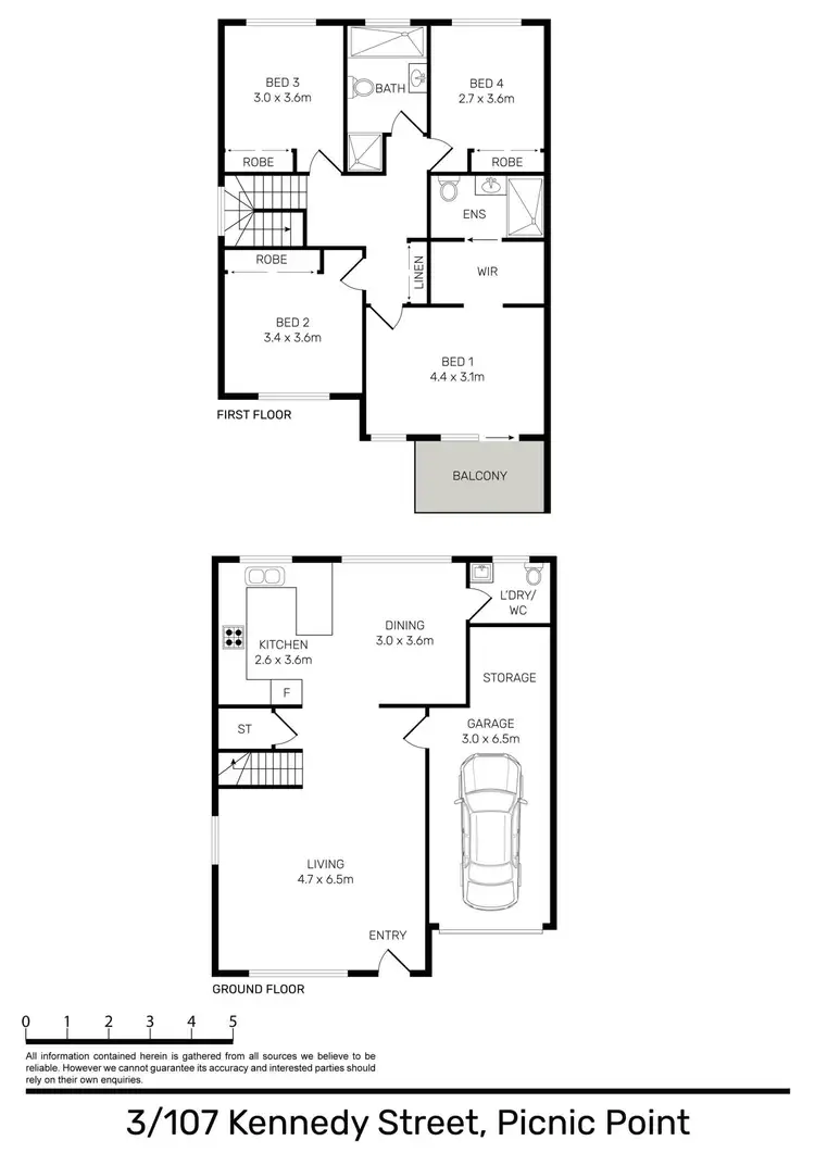 Floorplan of Homely semi-detached listing, 3/107 Kennedy Street, Picnic Point NSW 2213