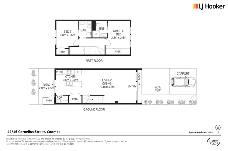 Floorplan of Homely townhouse listing, 45/16 Cornelius Street, Coombs ACT 2611