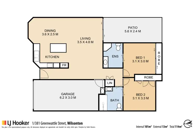 Floorplan of Homely unit listing, 1/381 Greenwattle Street, Wilsonton QLD 4350