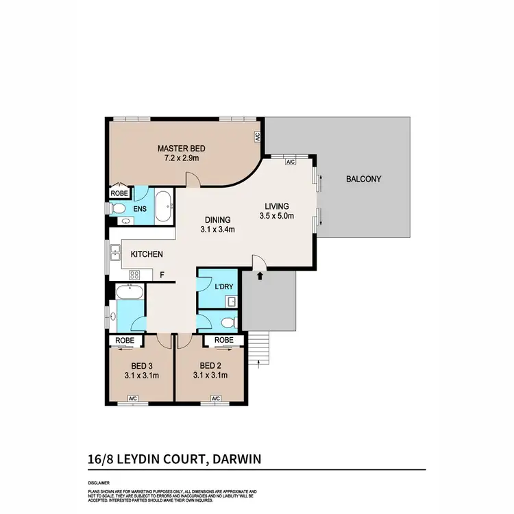 Floorplan of Homely unit listing, 16/8 Leydin Court, Darwin City NT 800
