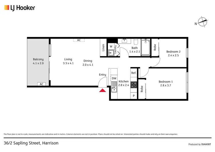 Floorplan of Homely apartment listing, 36/2 Sapling Street, Harrison ACT 2914