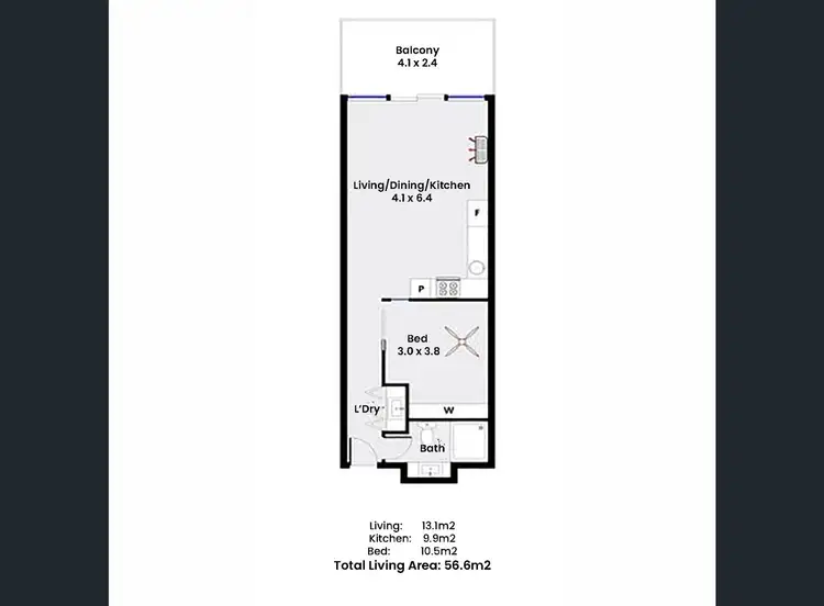 Floorplan of Homely unit listing, 405/1-2 Tarni Court, New Port SA 5015