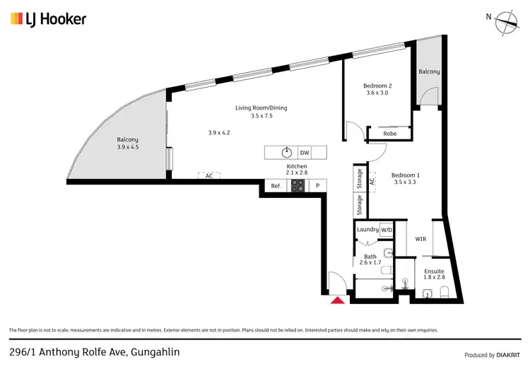 Floorplan of Homely apartment listing, 296/1 Anthony Rolfe Avenue, Gungahlin ACT 2912
