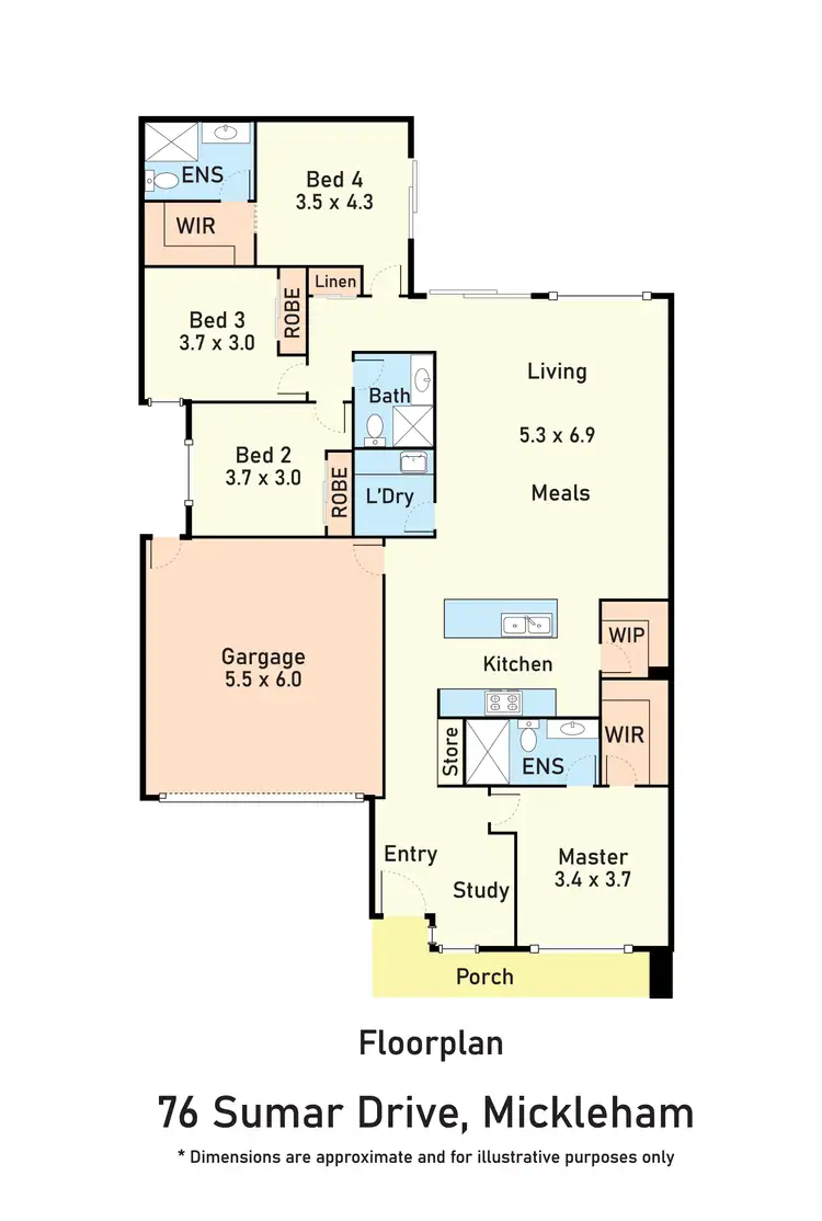 Floorplan of Homely house listing, 76 Sumar Drive, Mickleham VIC 3064