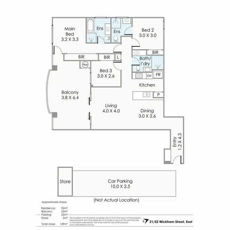Floorplan of Homely apartment listing, 21/52 Wickham Street, East Perth WA 6004