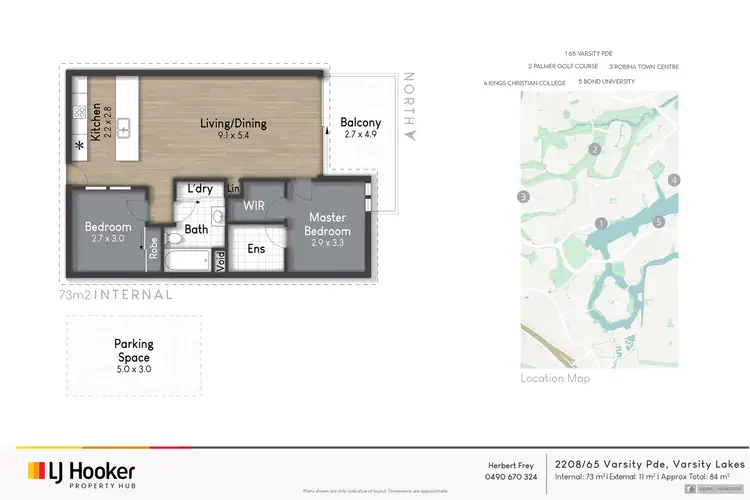 Floorplan of Homely apartment listing, 2208/65 Varsity Parade, Varsity Lakes QLD 4227