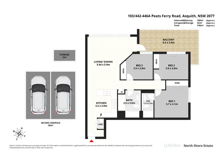 Floorplan of Homely apartment listing, 103/442-446A Peats Ferry Road, Asquith NSW 2077