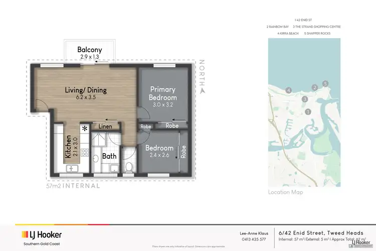 Floorplan of Homely unit listing, 6/42 Enid Street, Tweed Heads NSW 2485