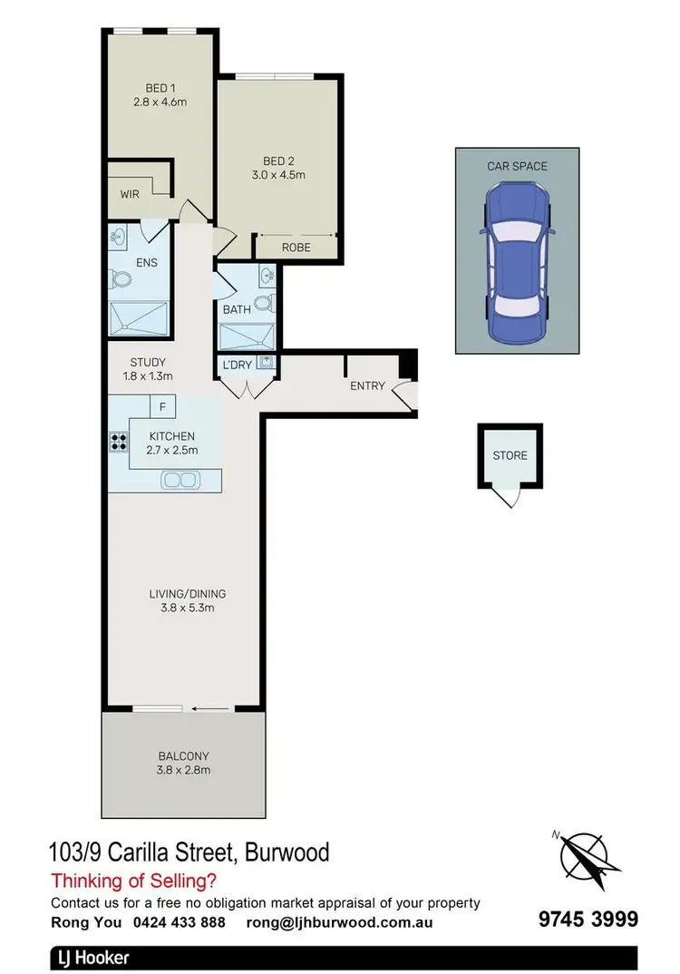 Floorplan of Homely unit listing, 103/9 Carilla Street, Burwood NSW 2134