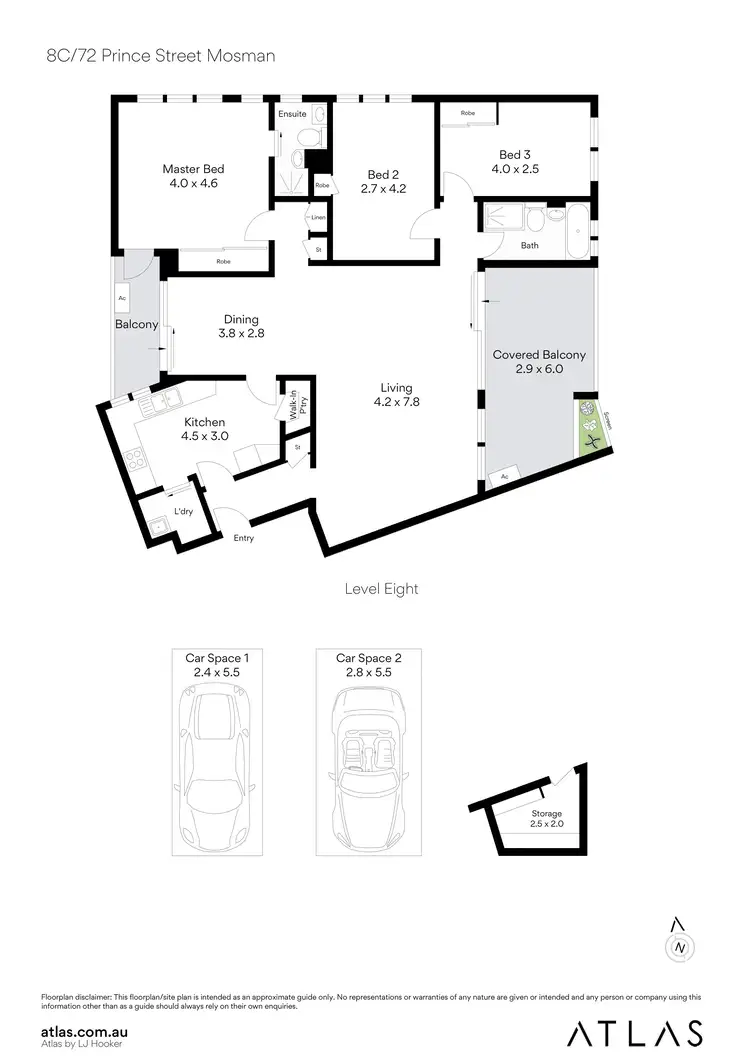 Floorplan of Homely unit listing, 8C/72 Prince Street, Mosman NSW 2088