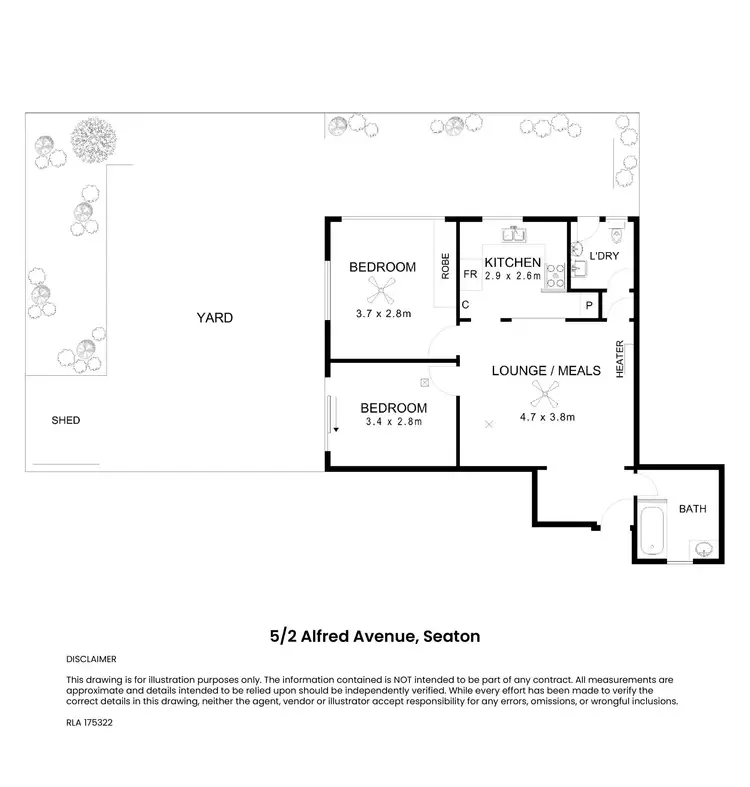 Floorplan of Homely unit listing, 5/2 Alfred Avenue, Seaton SA 5023