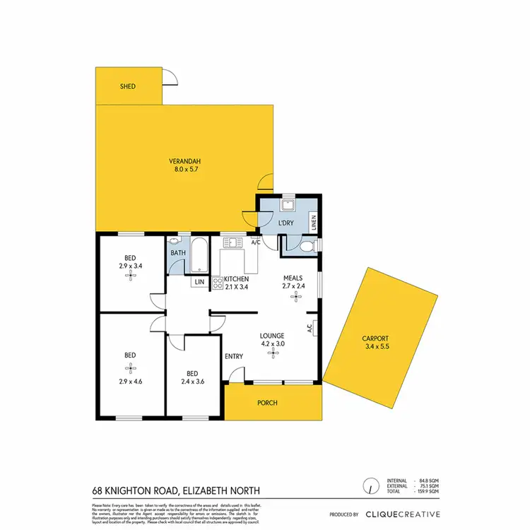 Floorplan of Homely house listing, 68 Knighton Road, Elizabeth North SA 5113