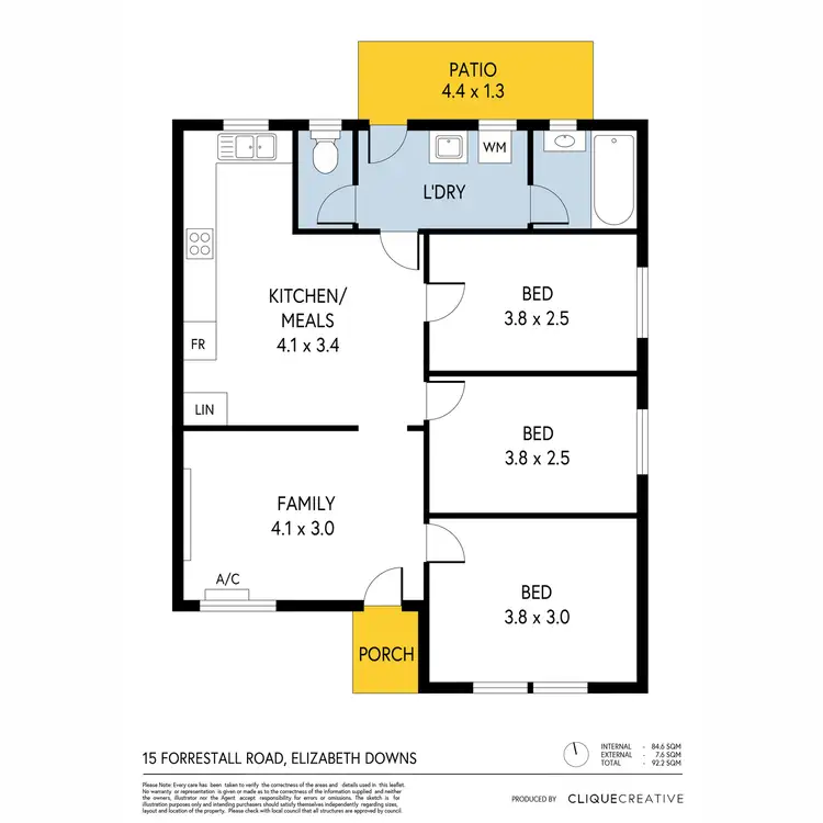 Floorplan of Homely house listing, 15 Forrestall Road, Elizabeth Downs SA 5113