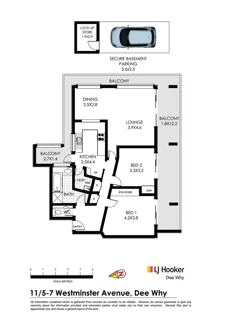 Floorplan of Homely apartment listing, 11/5-7 Westminster Avenue, Dee Why NSW 2099