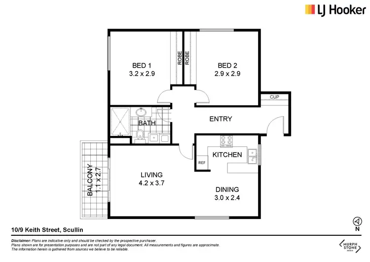 Floorplan of Homely unit listing, 10/9 Keith Street, Scullin ACT 2614