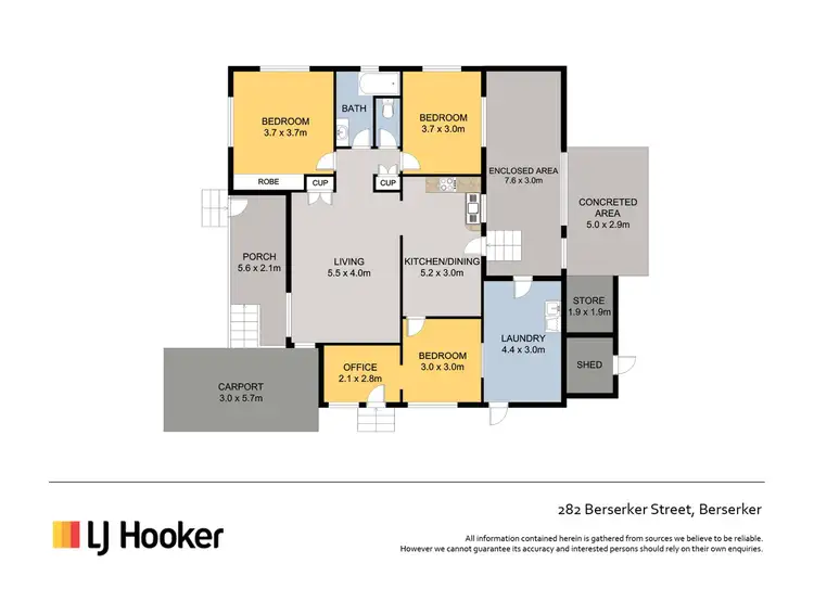 Floorplan of Homely house listing, 282 Berserker Street, Berserker QLD 4701
