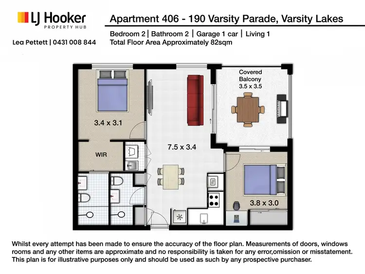 Floorplan of Homely apartment listing, 406/190 Varsity Parade, Varsity Lakes QLD 4227