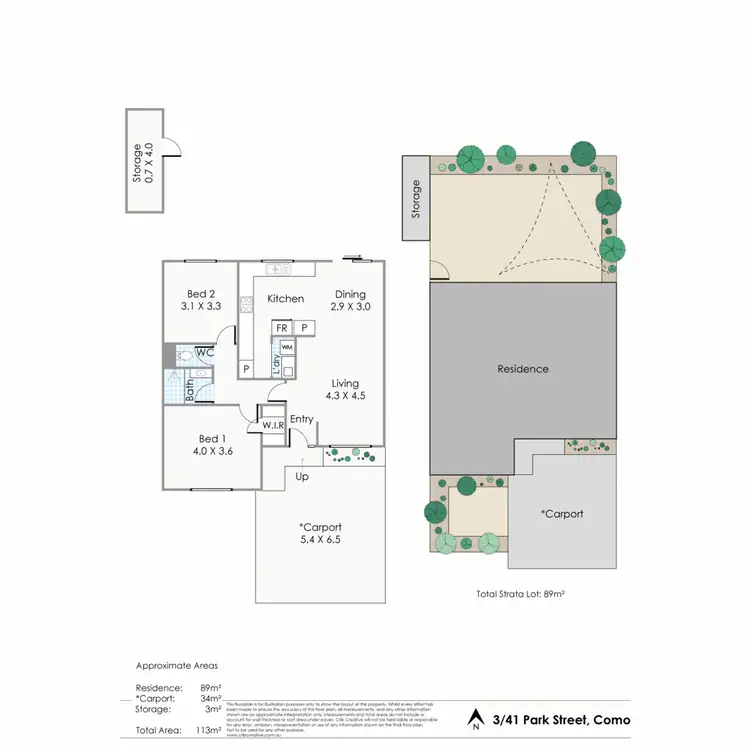 Floorplan of Homely villa listing, 3/41 Park Street, Como WA 6152